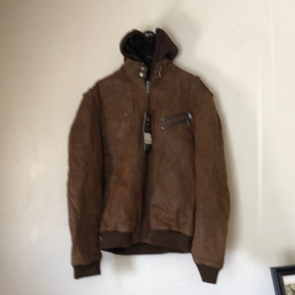 Brand new aviator leather jacket.